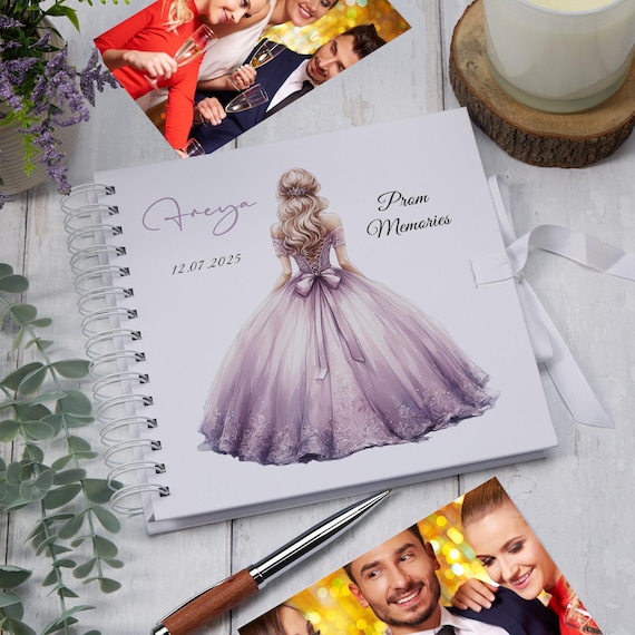 prom dress album cover Custom Girl School Leavers Prom Night Scrapbook Celebration Album  Personalised Prom Memory Book Graduation