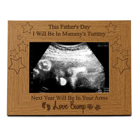 Fathers Day Gift For Dad To Be Wooden Baby Scan Photo Frame FW324 