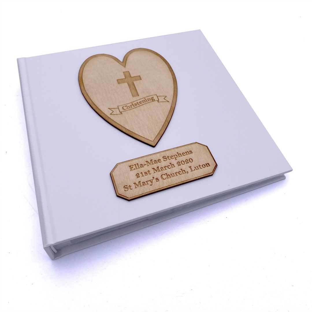 Personalised Christening Day Photo Album Keepsake Gift Boxed Wood