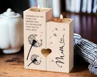 Mum In Loving Memory Remembrance Double Tea Light Candle Holder