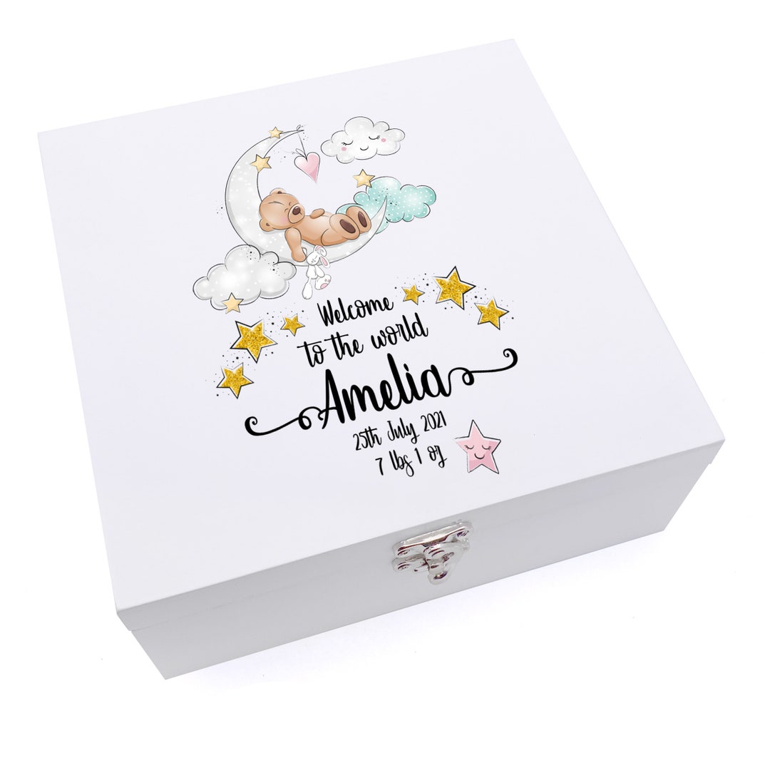 Personalised Luxury Baby Welcome to the World Keepsake Wooden Box - Etsy