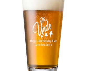 Personalised Engraved Perfect Beer Pint Uncle Gift