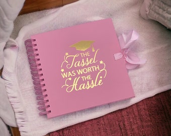 Graduation Memories With Tassel Multiple Colours Guest Book or Scrapbook Album Foil Print