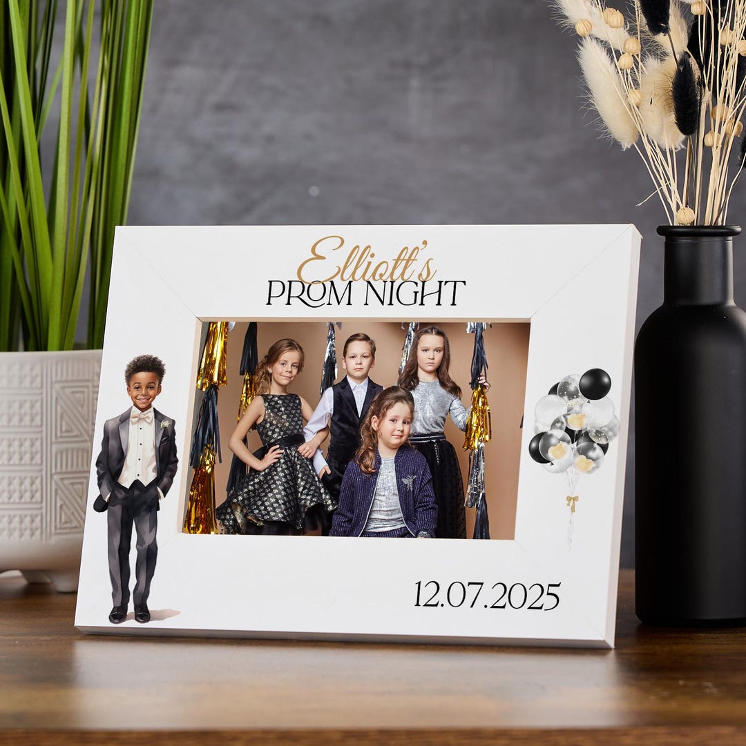 Prom Frame Personalised Boy Prom Night White Wooden Photo Frame Prom Party Year6 ...