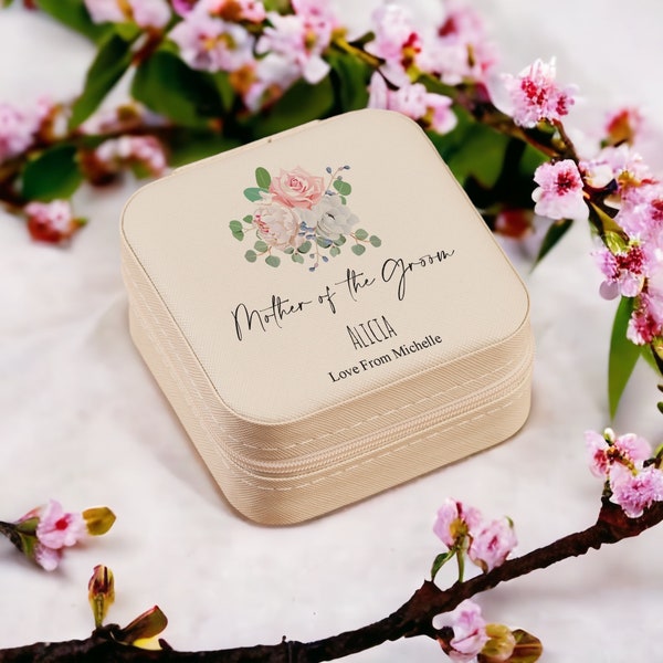 Personalised Mother of the Groom Jewellery Box Gift Floral Design