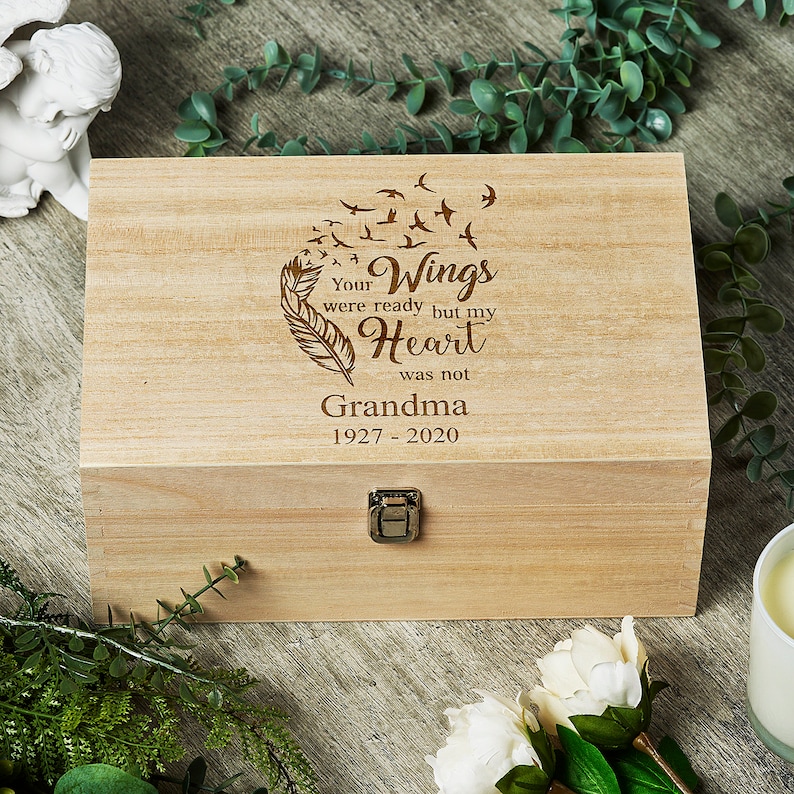 Personalised in Loving Memory Wooden Keepsake Box My Heart Was Not - Etsy