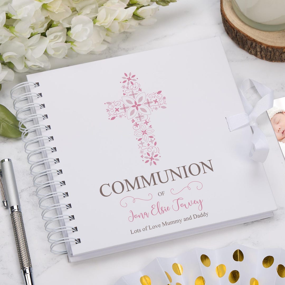 Personalised Communion Ornate Cross Design Scrapbook Photo Album - Etsy