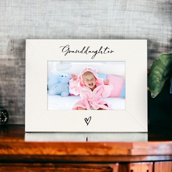 White 6x4 Landscape Picture Photo Frame Granddaughter Heart