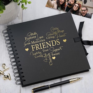 Friends Multiple Colours Scrapbook Guest Book Or Photo album With Foil Script