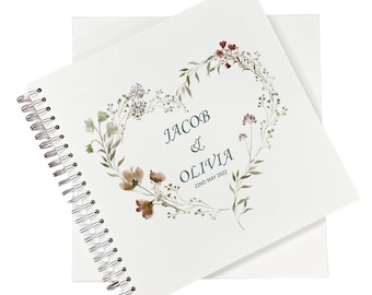 Extra Large Wedding Photo Album Scrapbook Guest Book Boxed Floral Watercolour Heart