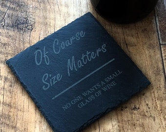 Funny Wine Gift for Her - Slate Wine Coaster