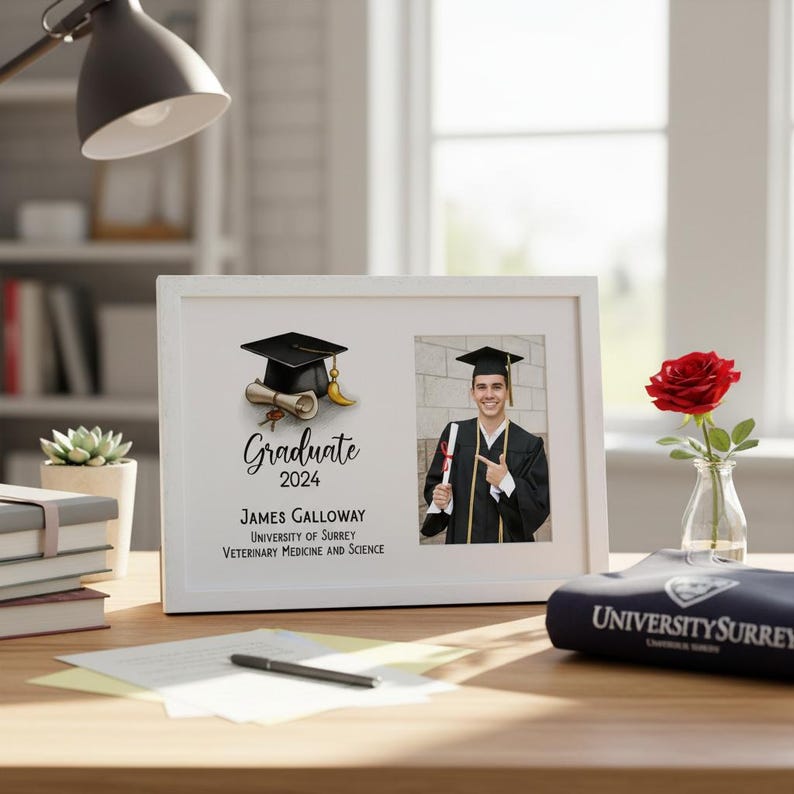 Personalised A4 Size Graduation Photo Frame Gift With Hat and Scroll - Etsy