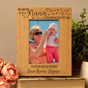 Personalised You Are The Nana Photo Frame Portrait Oak Wood Finish