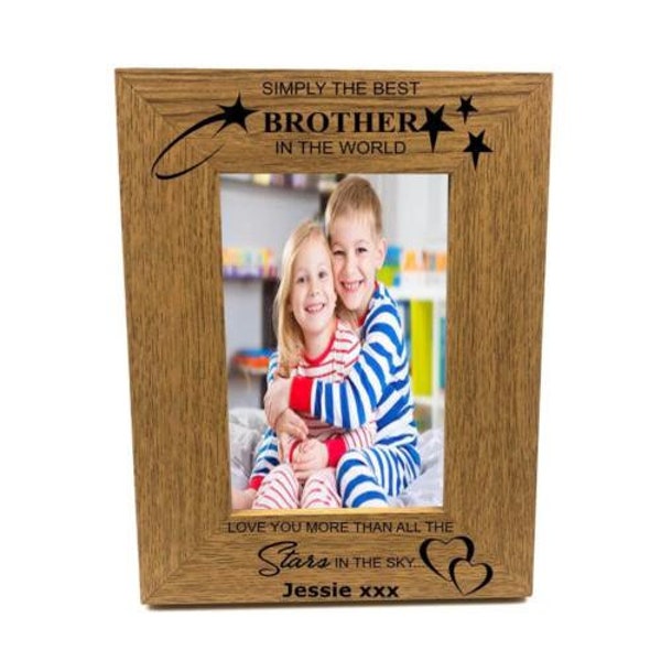 Personalised Best Brother Portrait Wooden Photo Frame Gift