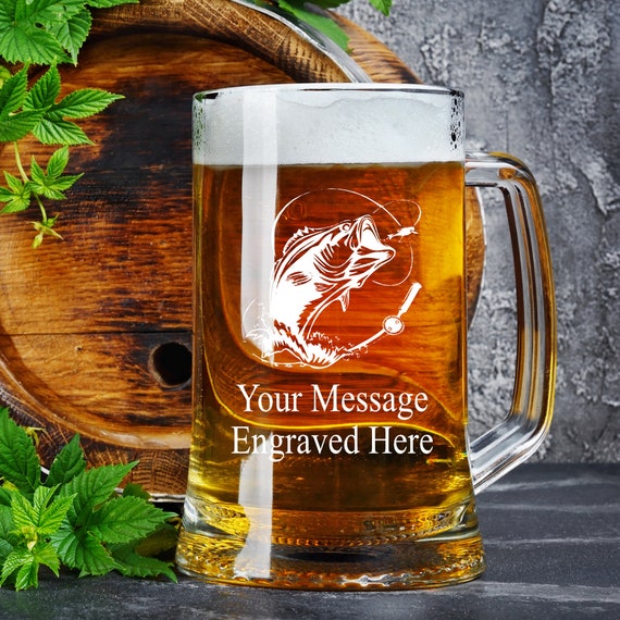 Personalised Fishing Engraved Pint Glass Beer Tankard Gift 