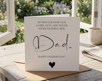 Father's day card - a girl never stops needing her dad Luxury Card