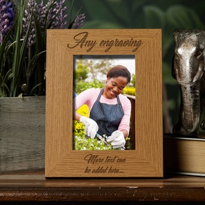 Personalised Wooden Photo Frame Custom Engraved Any Message Portrait or landscape