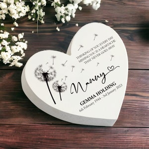 Personalised Nanny Memorial Graveside Heart Remembrance Plaque Ornament Indoor or Outdoor