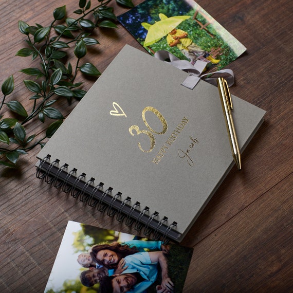 Photo album, Memory keepsake book, 40th birthday gift, Personalised design.