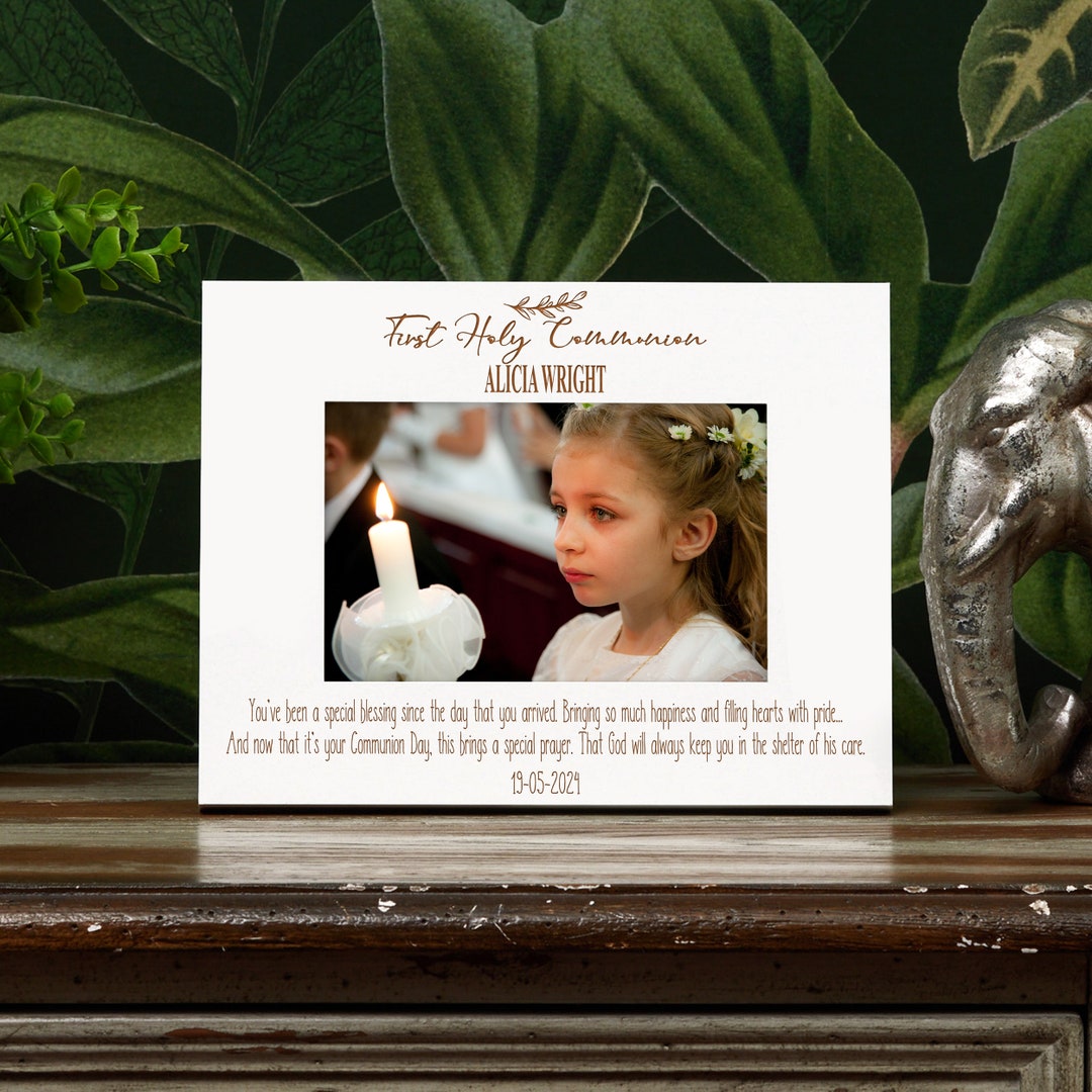 Personalised First Holy Communion White Wooden Photo Frame Landscape - Etsy