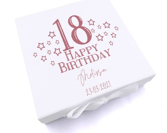 Personalised Any Age Birthday Gift Keepsake Memory Box Star Design 18th, 21st, 30th, 40th, 50th, 60th