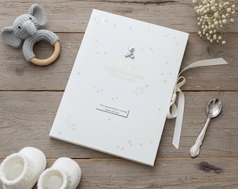 Personalised Little Star A4 Birth Certificate Holder Baby Gift