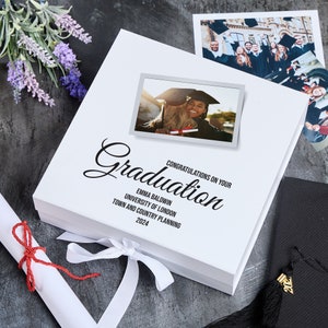 Personalised Graduation Keepsake Memory Gift Box Gift With Photo