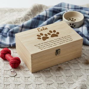Personalised Large Dog Memory Pet Engraved Memorial Keepsake Box