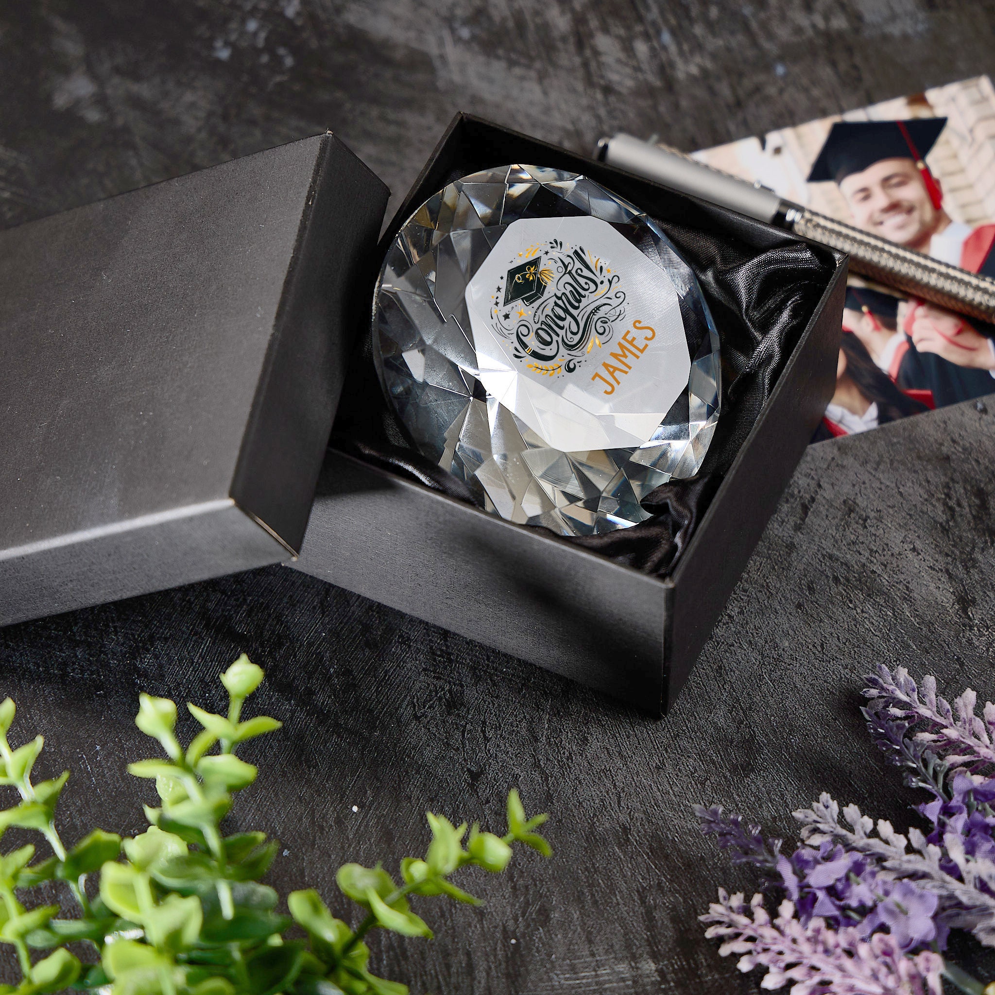 Personalised Graduation Gift Diamond Paperweight Gift Congrats - Etsy