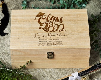 Personalised Large Wooden Graduation Keepsake Memory Gift Class Of Design