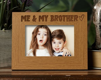 Oak Me and My Brother Picture Photo Frame Heart Gift Landscape