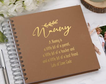 Personalised Nanny Multiple Colour Scrapbook Photo Album Gift With Sentiment