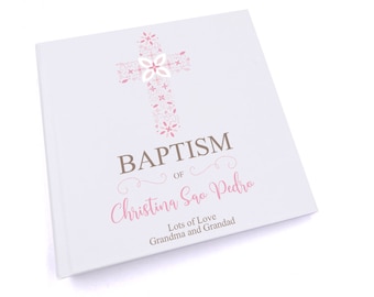 Personalised Baptism Ornate Cross Photo Album