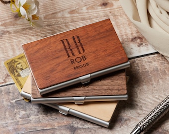 Personalised Wooden Business Card Holder or Wallet