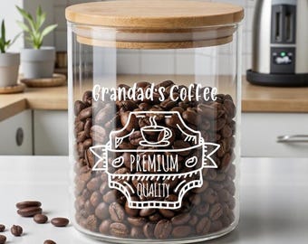 Personalised Coffee Bean Jar with name Gift For Any Occasion