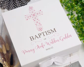 Personalised Baptism Ornate Cross Keepsake Memory Box