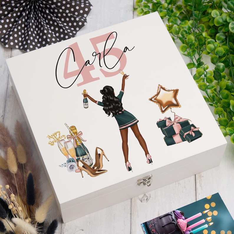 Personalised Any Age Birthday Gift Keepsake Memory Box 18th, 21st, 30th immagine 7