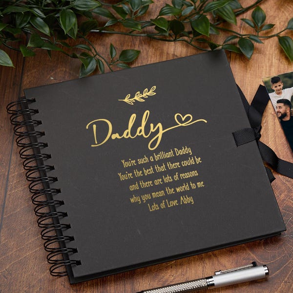 Personalised Daddy Multiple Colour Scrapbook or Photo Album Gift With Sentiment