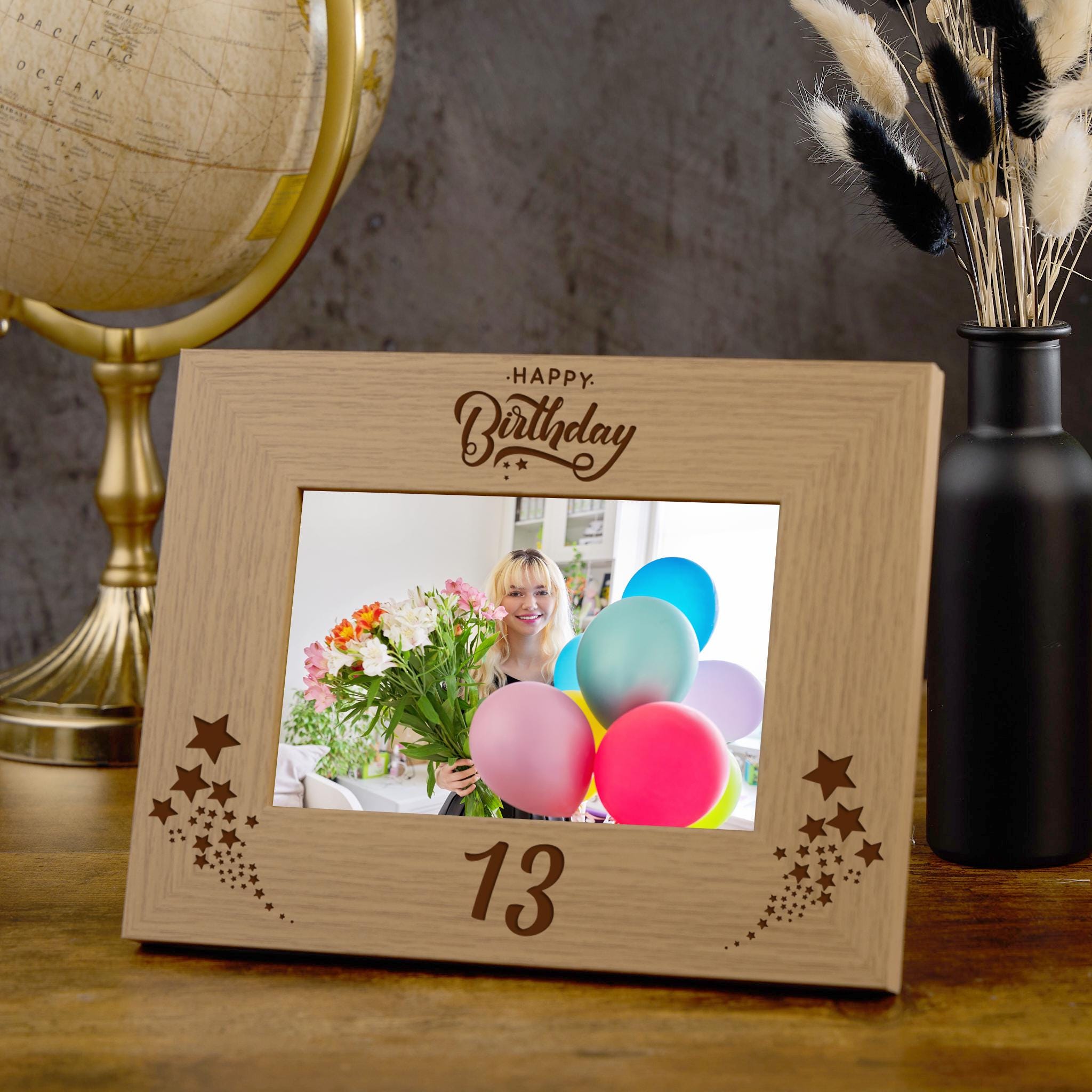 Happy 13th Birthday Wooden Photo Frame Gift - Etsy UK