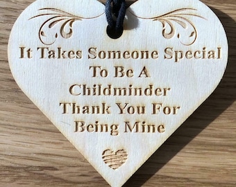 Childminder Thank you Gift Engraved Wooden Plaque