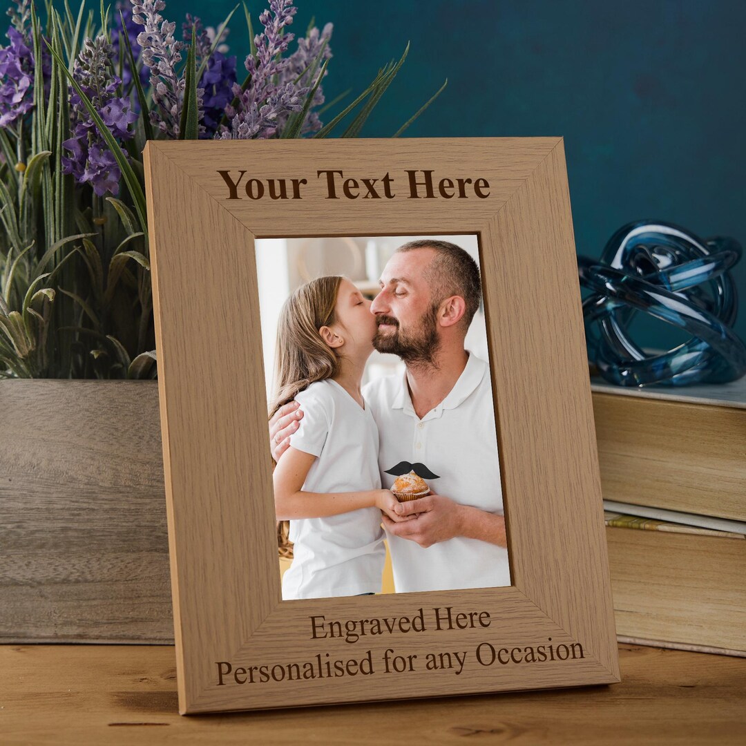 Personalised Wooden Photo Frames Custom Engraved Any Message Multiple ...