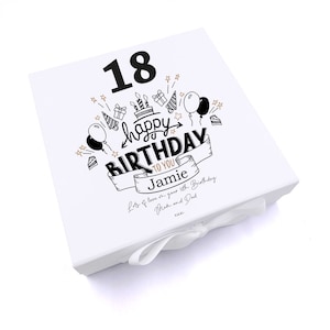 Personalised Any Age Happy Birthday Gift Keepsake Memory Box 18th, 21st, 30th, 40th