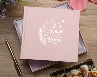 Your Wings Were Ready Memorial Remembrance Pink Photo Album For 50 x 6 by 4