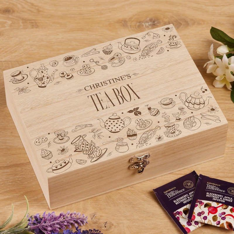 Customized Tea Box Wood - Etsy UK