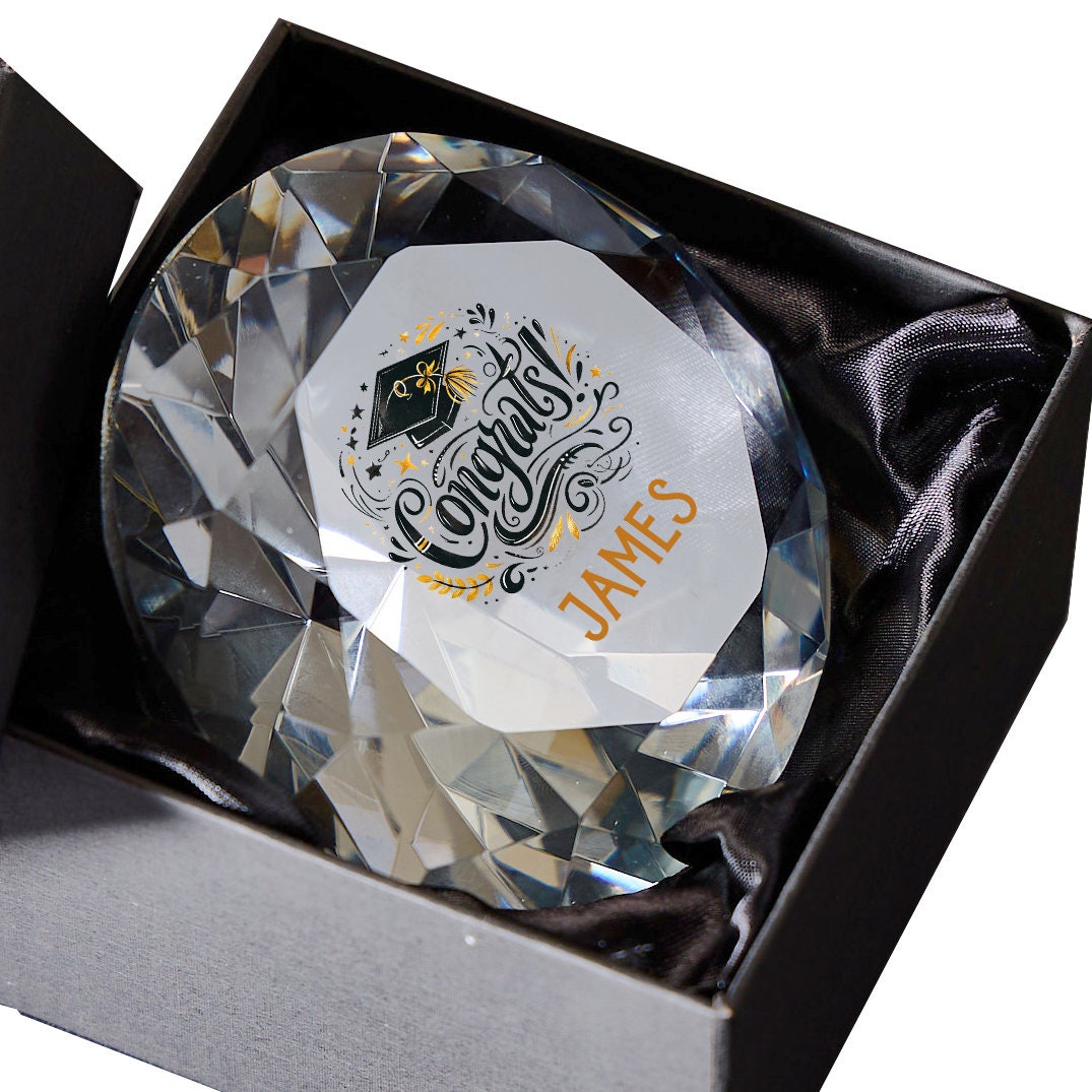 Personalised Graduation Gift Diamond Paperweight Gift Congrats - Etsy