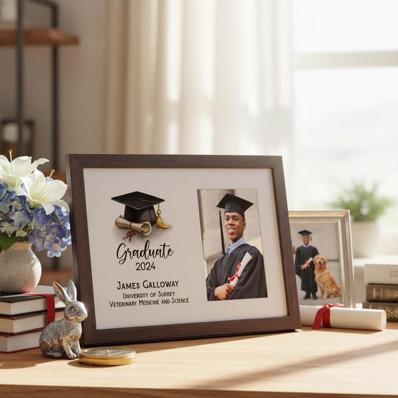 Personalised A4 Size Graduation Photo Frame Gift With Hat and Scroll - Etsy