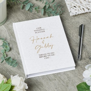 Personalised Wedding Planner Organiser Book Engagement Delicate Artwork image 1