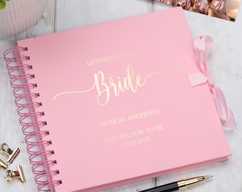 Custom Bridal Shower Letters to the Bride Book, Personalised Hen Party Guestbook or Scrapbook, Bride-to-Be Gift Keepsake Album