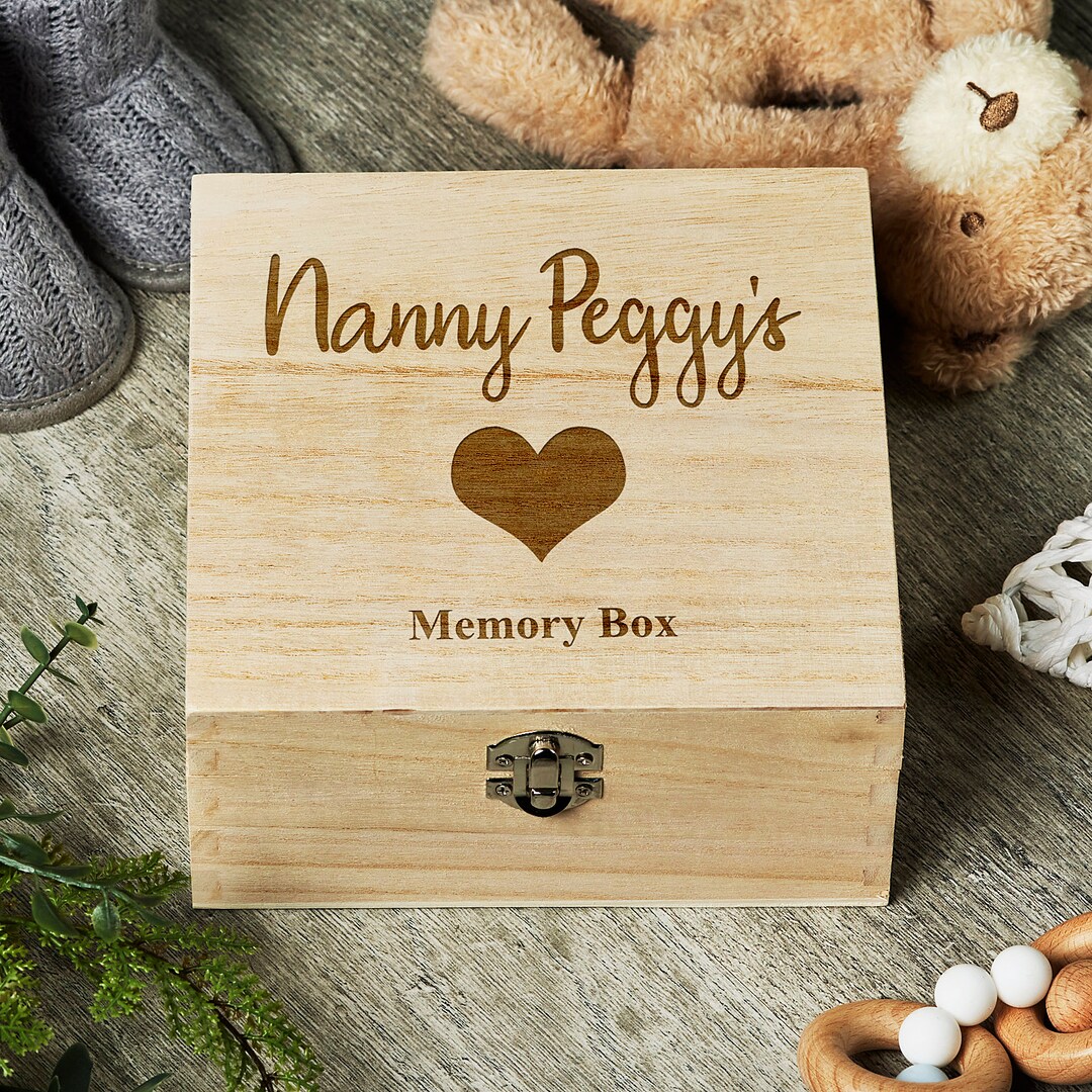 Personalised Keepsake Memory Box Engraved With Heart Pattern - Etsy