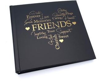 Friends Black Photo Album Gift With Gold Script